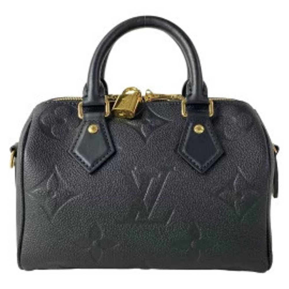 LOUIS VUITTON Speedy Bandouliere Handbag Noir Black Leather Cowhide